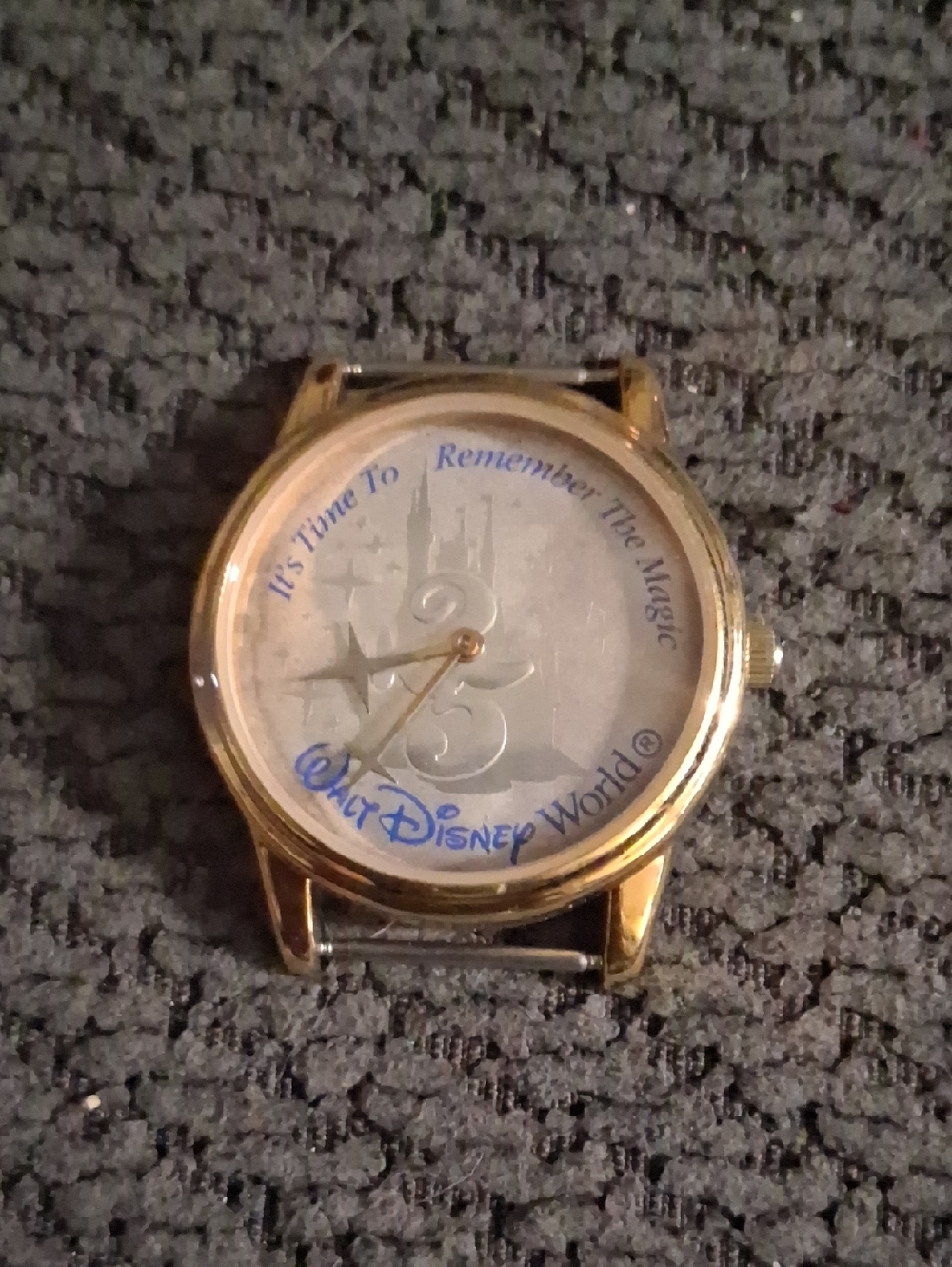 Vintage Disney Gold Tone Watch with Blue Walt Disney World Accents